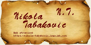Nikola Tabaković vizit kartica